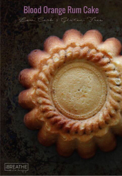 Blood Orange Rum Cake before the glaze. Low carb and gluten free.