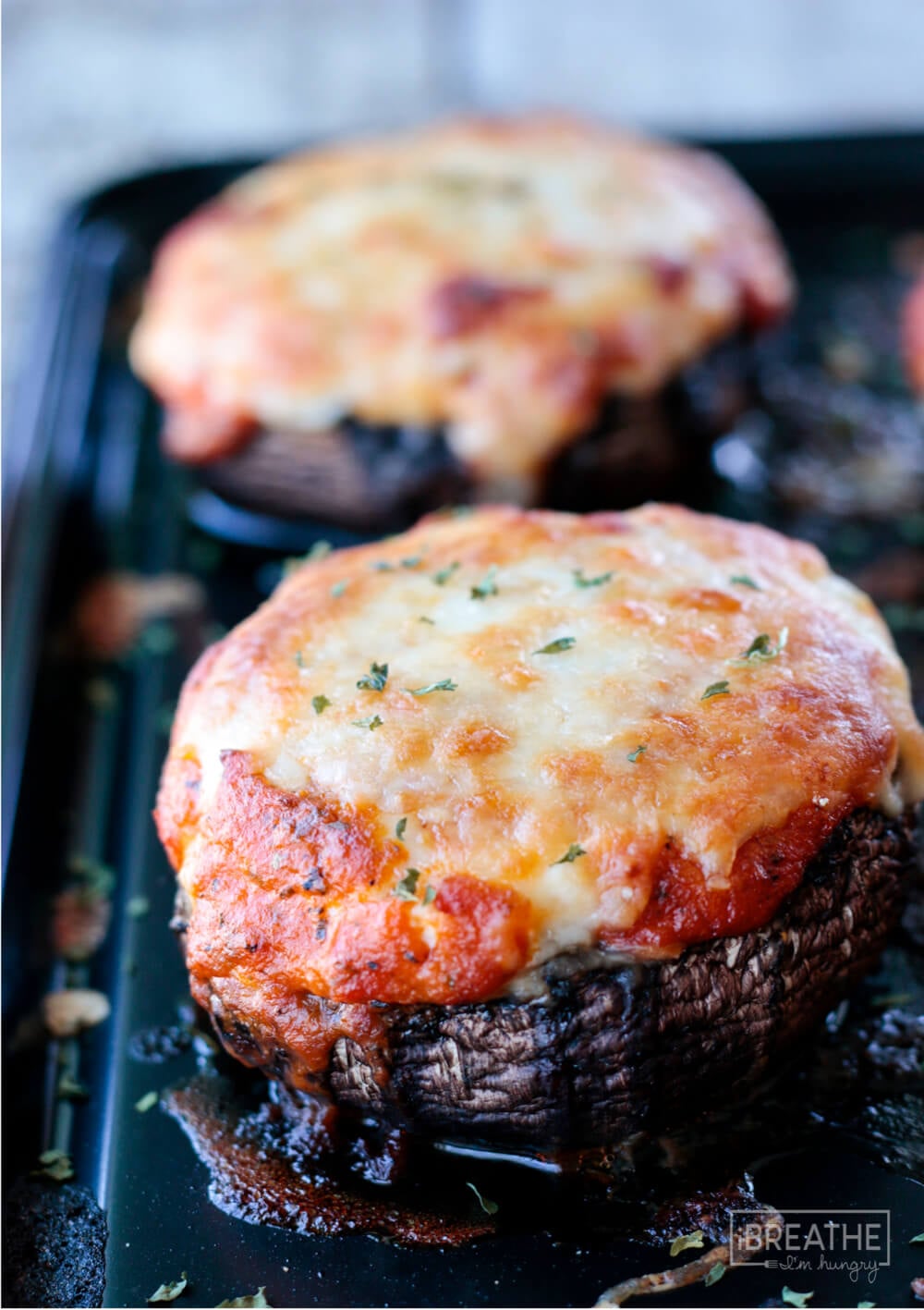 Lasagna stuffed portobello mushrooms complete