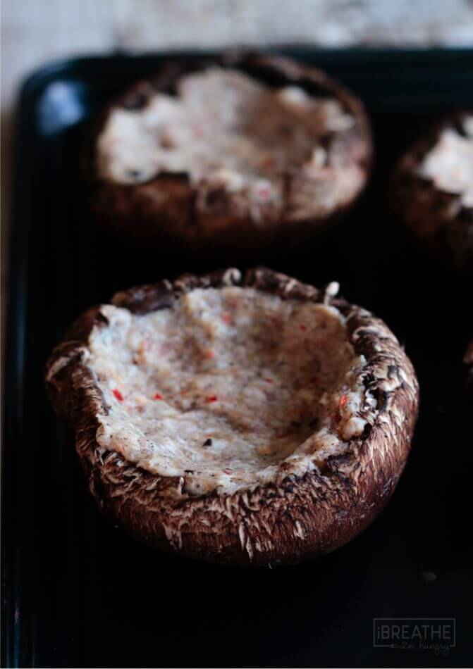 Lasagna stuffed portobello mushrooms sausage layer