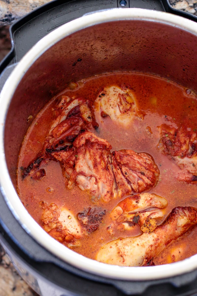 Belizean Chicken ingredients, ready to cover and pressure cook in your instant Pot