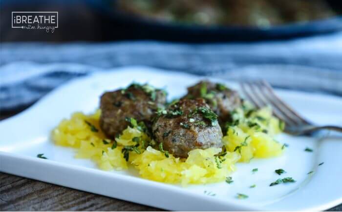 Low Carb Lamb Meatballs with Mint Gremolata - Paleo and Whole 30