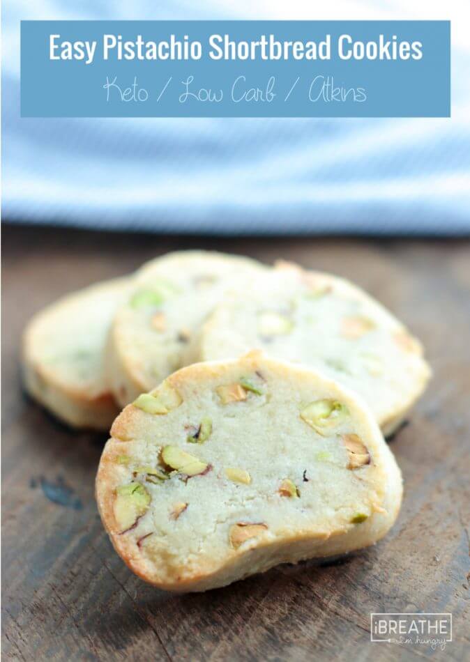 Easy Keto Pistachio Shortbread Cookies - Gluten free, low carb, atkins