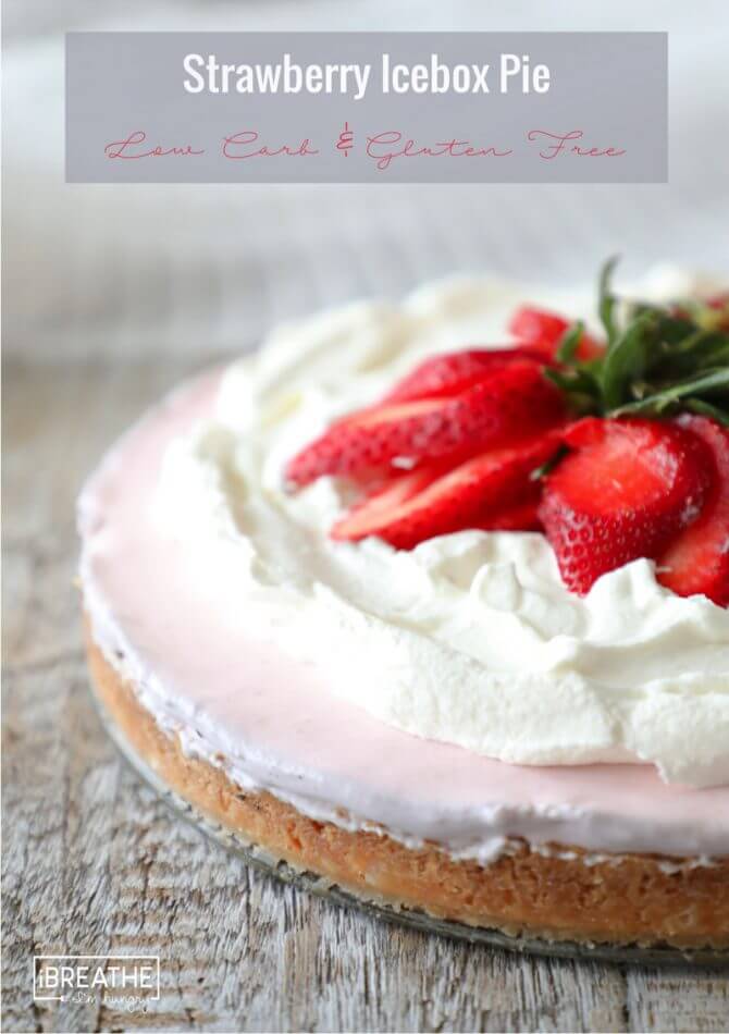 Keto Strawberry Icebox Pie is creamy and luscious - also low carb and gluten free!