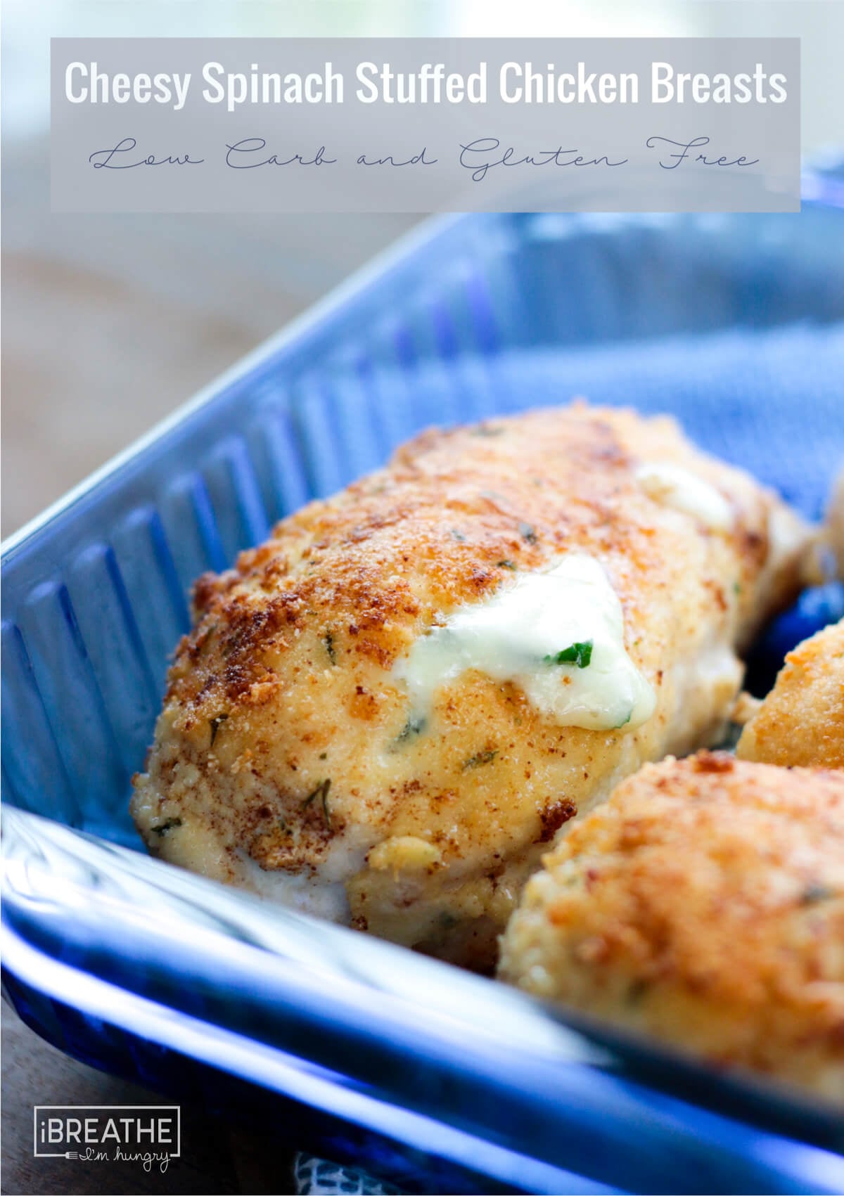 Tender chicken, melty cheese, what's not to love about these healthy cheesy spinach stuffed chicken breasts?!?!