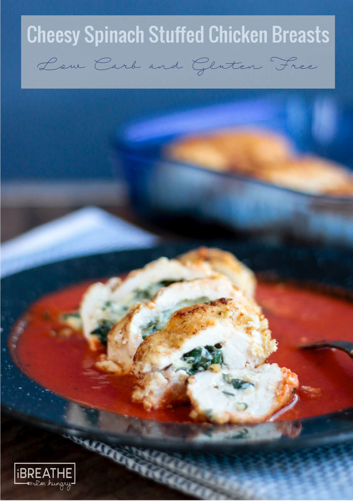 Cheesy Spinach Stuffed Chicken Breasts - low carb, atkins, keto, gluten free