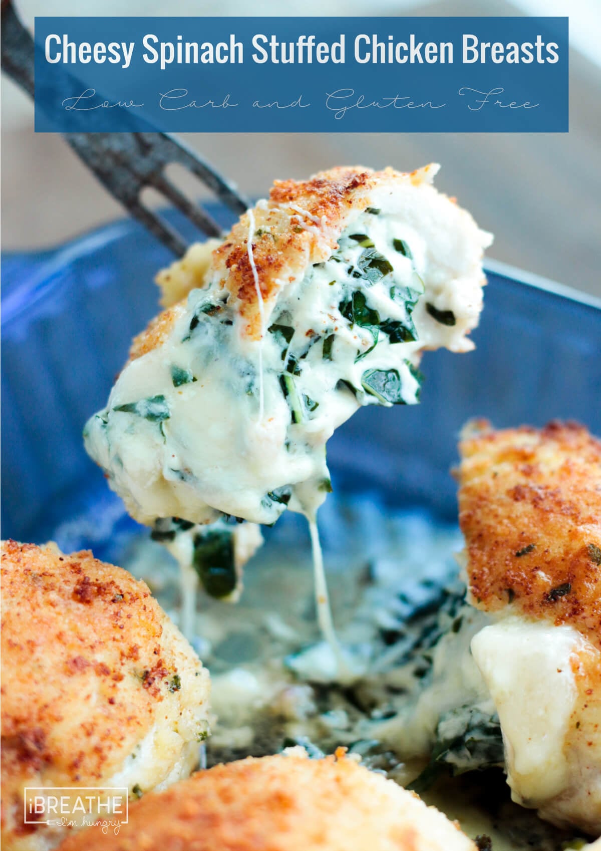 Cheesy Spinach Stuffed Chicken Breasts - so keto and so delicious!