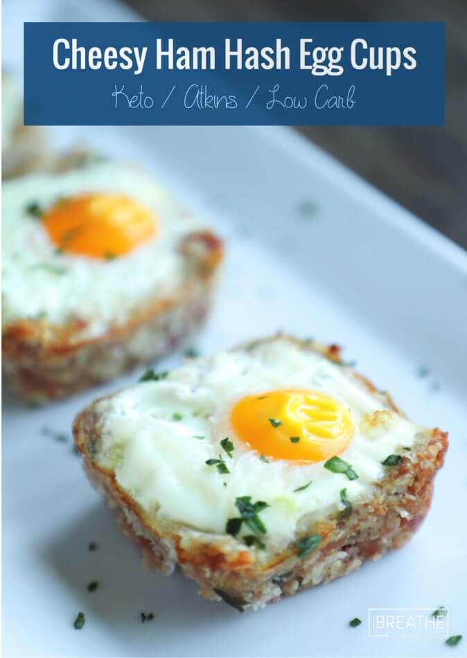 Low Carb Cheesy Ham Hash Egg Cups - easy and delicious!