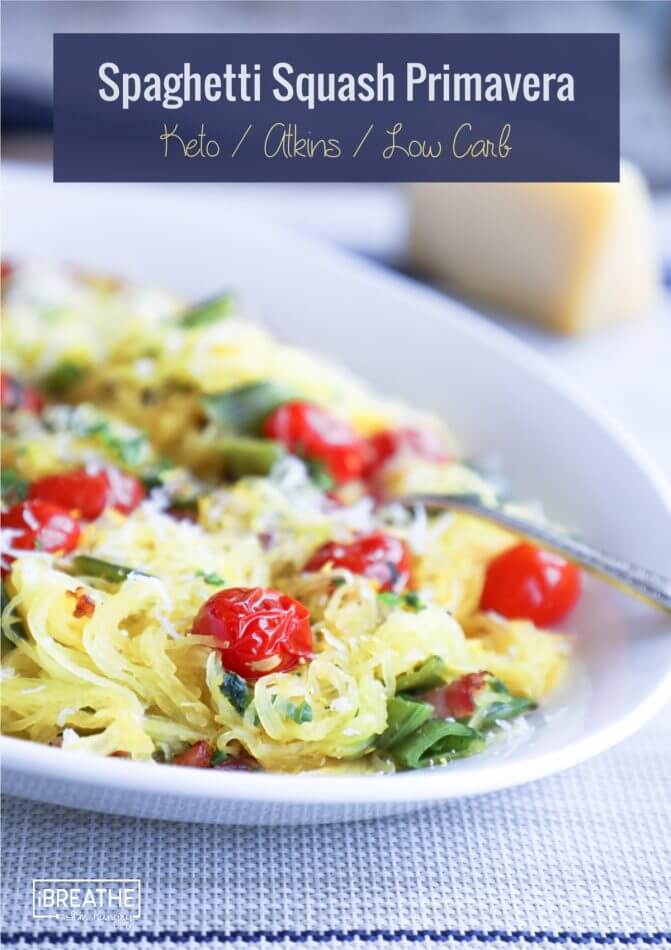 This delicious keto spaghetti squash primavera is a lightened up version of the classic