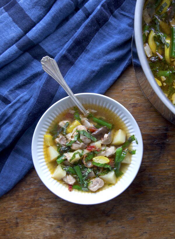 Bowl of Chicken and Vegetable soup from the Keto Soup Diet