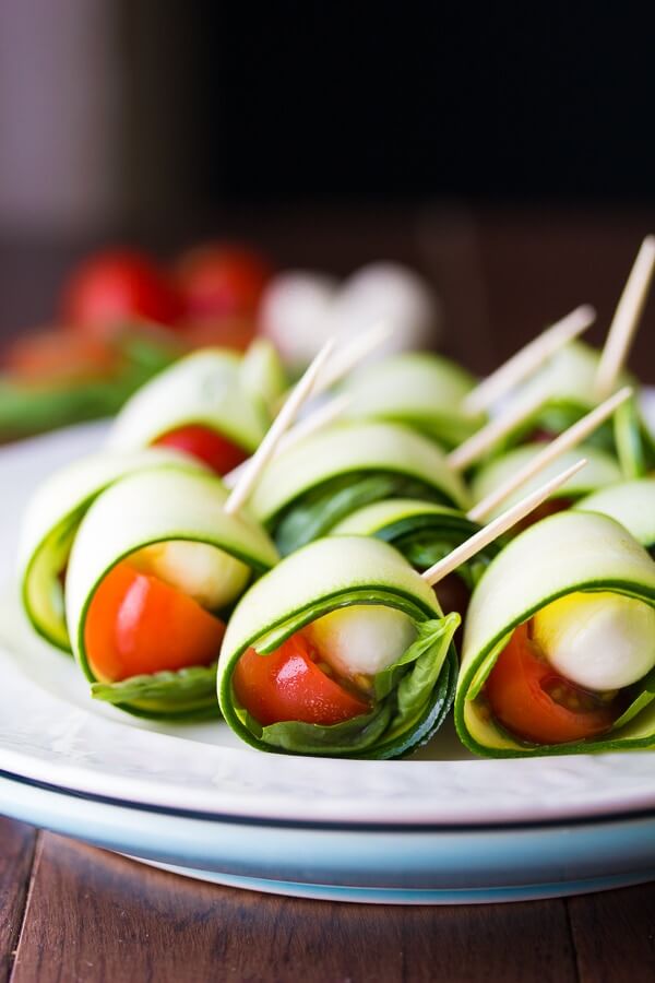 zucchini caprese rollups