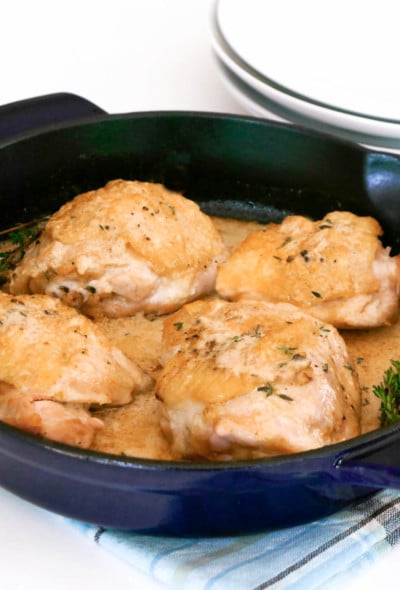 Perfect for busy weeknights, these keto dijon chicken thighs are made in one pan!