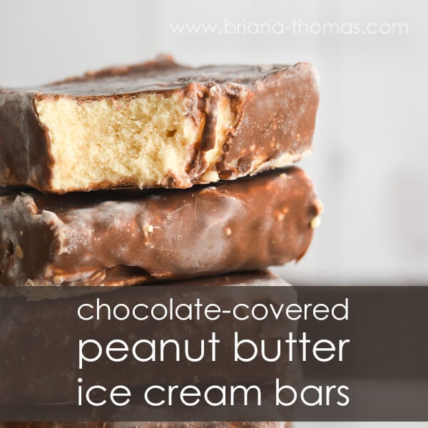 Keto chocolate covered peanut butter ice cream bars