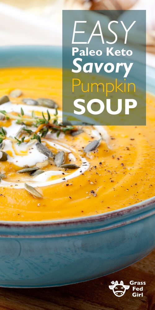 pumpkin soup with creme fraiche garnish