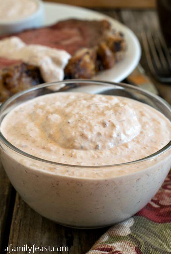 Keto Horseradish sauce in glass bowl