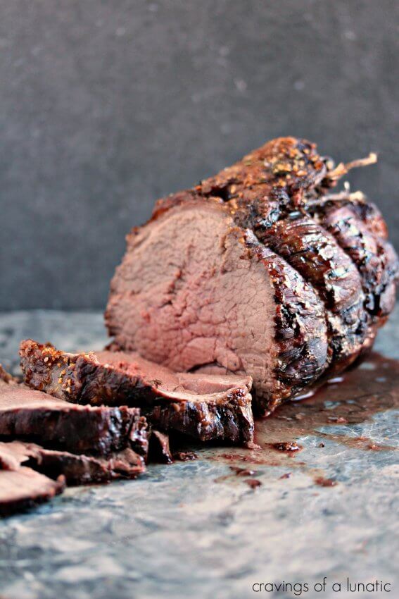 Cooked Sirloin Roast cut into slices