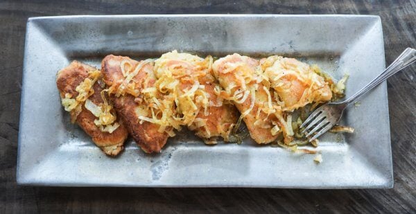 Keto Pierogies using Fathead dough with fried onions