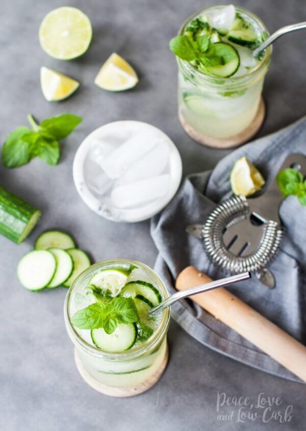 Best Keto Cocktails - Rum Cucumber Mojito