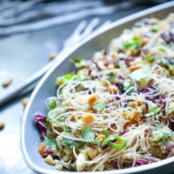 Keto Asian Noodle Salad with Peanut Sauce side view