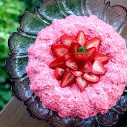 keto strawberry jello salad from above