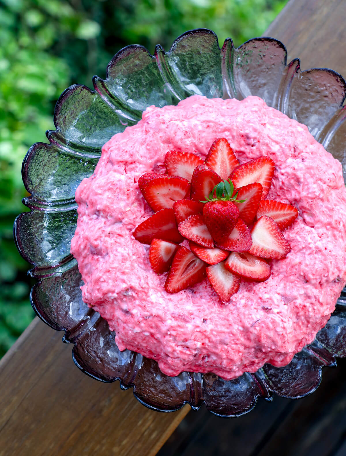 keto strawberry jello salad from above