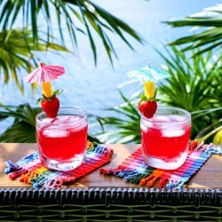 Easy Keto Rum Punch on deck railing