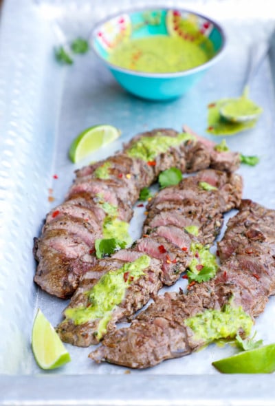 Keto Carne Asada with Chimichurri Sauce