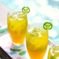 Keto Spicy Mango Mojitos by the pool