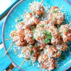 Keto Mexican Cauliflower on blue table