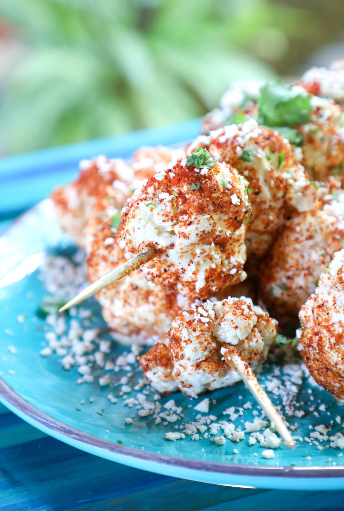 Keto Mexican Cauliflower with cilantro garnish