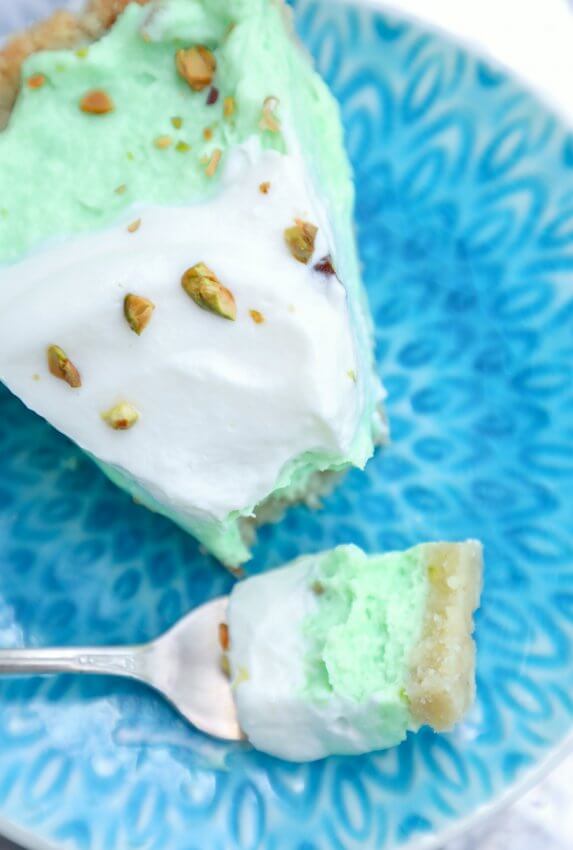 Keto Pistachio Pudding Pie from above