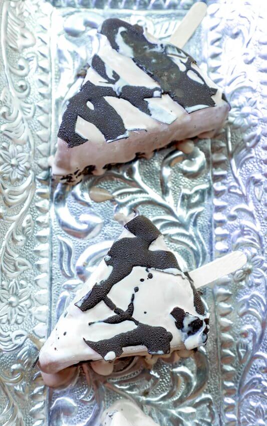 Easy Keto Ice Cream Cake with popsicle sticks