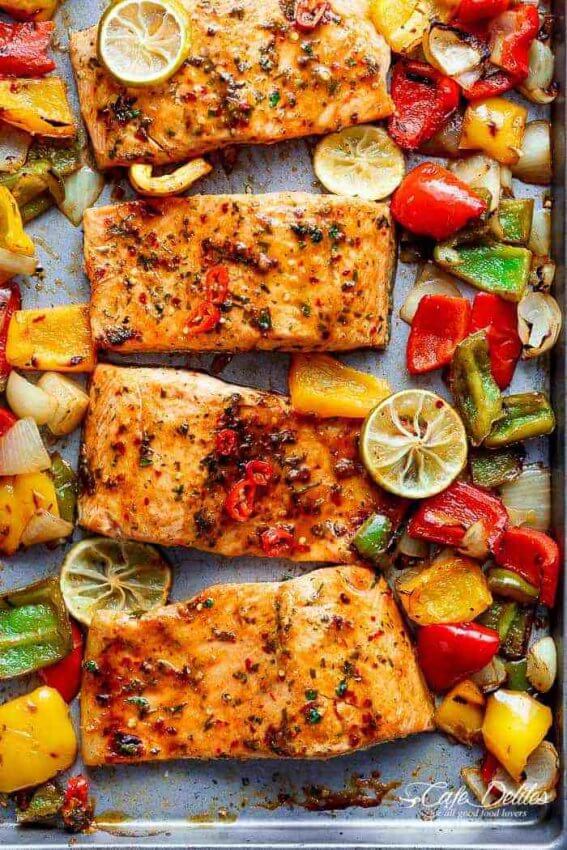 25 Best Keto Sheet Pan Meals - chili lime salmon