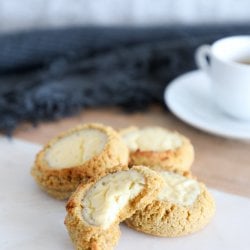 Keto Pumpkin Cheesecake Cookies on a serving board