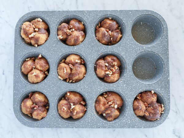 keto pumpkin spice monkey bread muffins unbaked