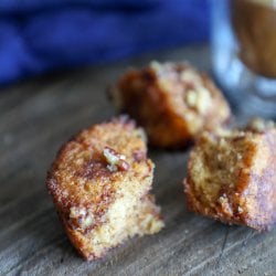keto pumpkin spice monkey bread muffins in three pieces