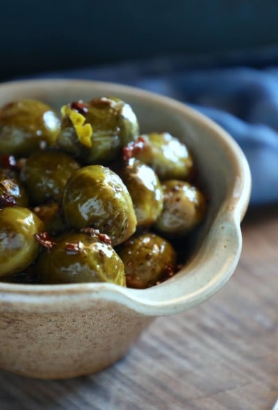 Keto Brussels Sprouts in the Instant Pot with bacon
