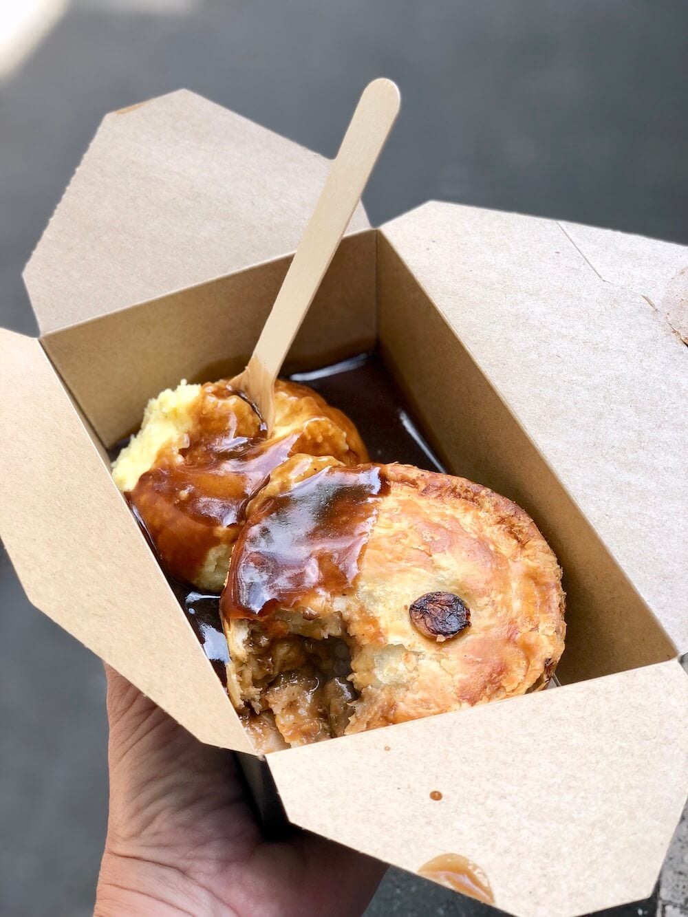 Venison meat pie from the London Borough Street Market