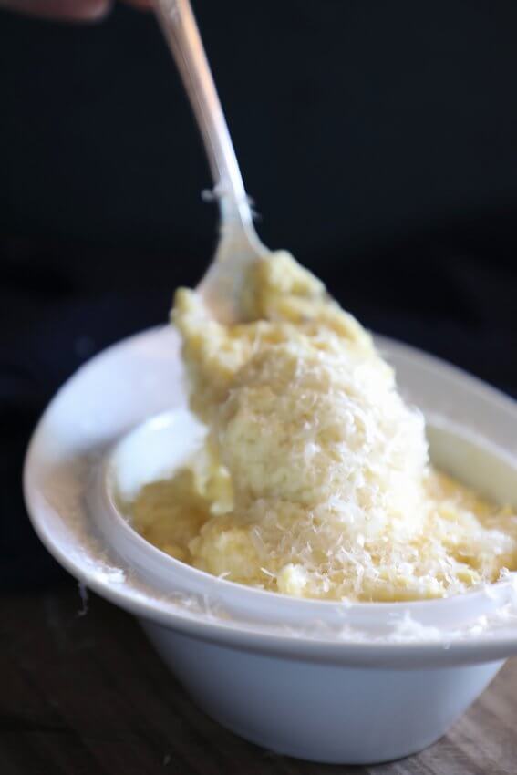 A heaping spoonful of cheesy Keto polenta