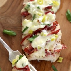 Keto Hasselback Chicken with pepperoncini cream sauce