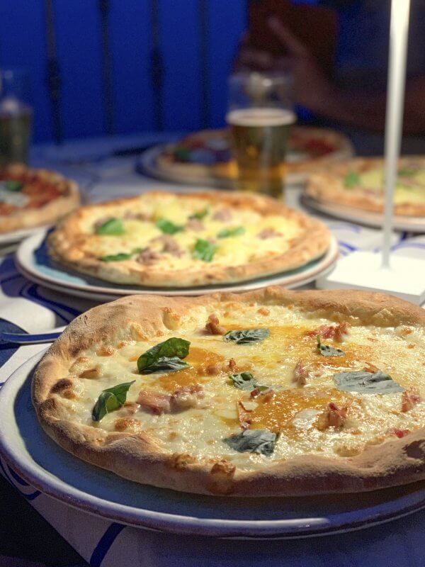 Pumpkin Pizza at a pizza place in Ravello Italy