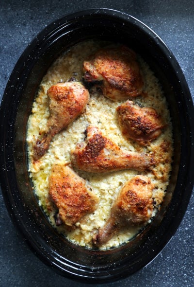Keto Cheesy Ranch Chicken & Rice after baking
