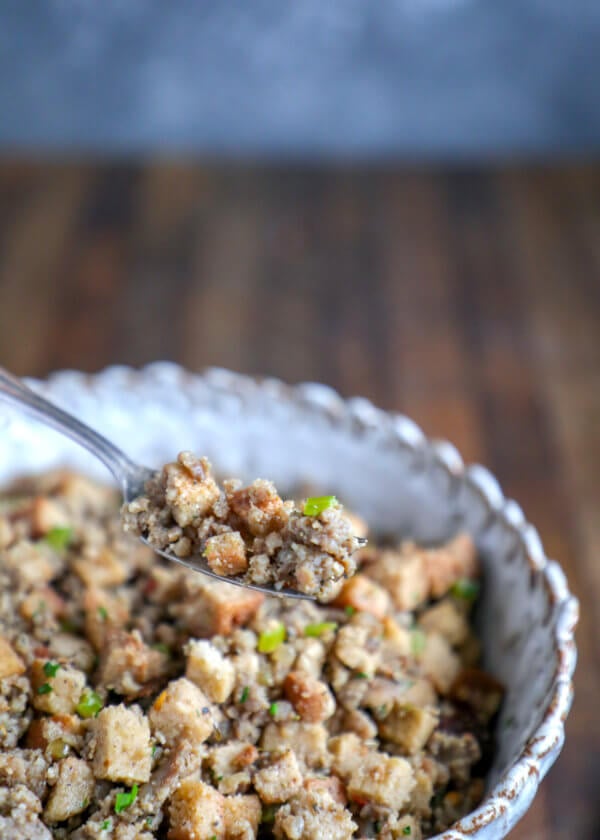 forkful of Keto HOP stuffing