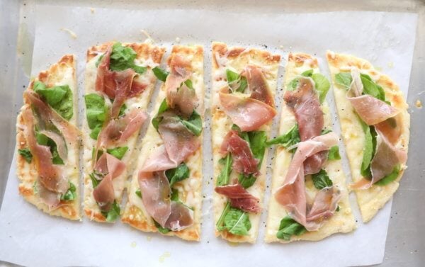 Easy Keto Flatbread cut into rectangles