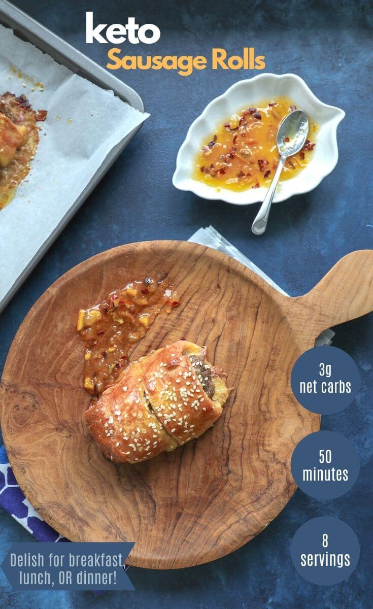 Easy Keto Sausage Rolls for Pinterest