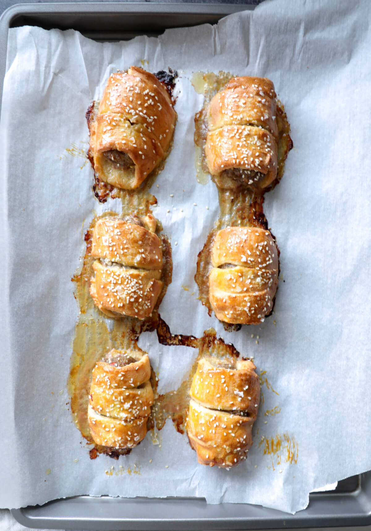 Easy Keto Sausage Rolls after baking