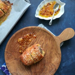 Easy Keto Sausage Rolls with sweet chili sauce