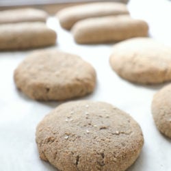 Keto Burger Buns on parchment after baking
