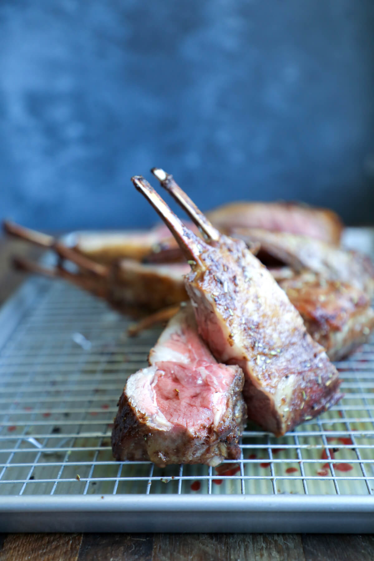 keto rack of lamb sliced