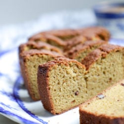 slices of keto zucchini bread showing interior texture