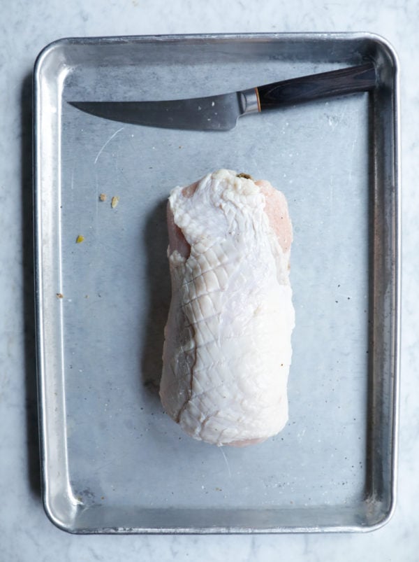 keto turkey roulade, rolled but not yet tied with twine
